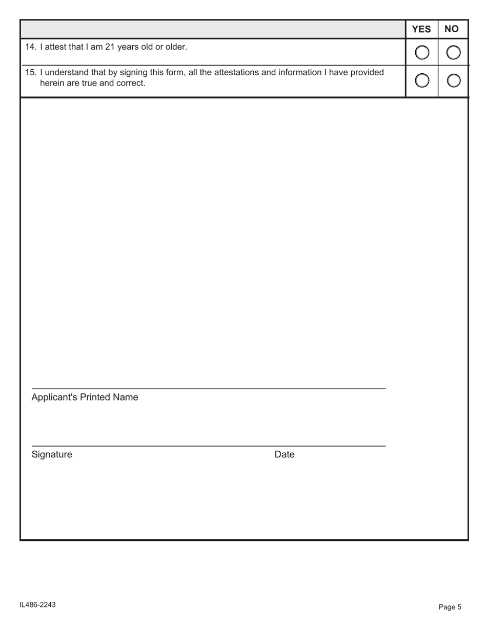 Form IL486-2243 Dispensary Agent - Attestation Form - Medical Cannabis Dispensing Organization - Illinois, Page 5