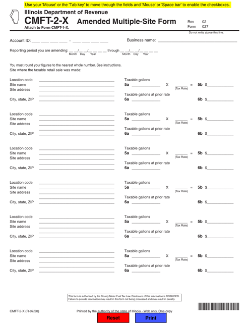 Form CMFT-2-X (027) Amended Multiple-Site Form - Illinois