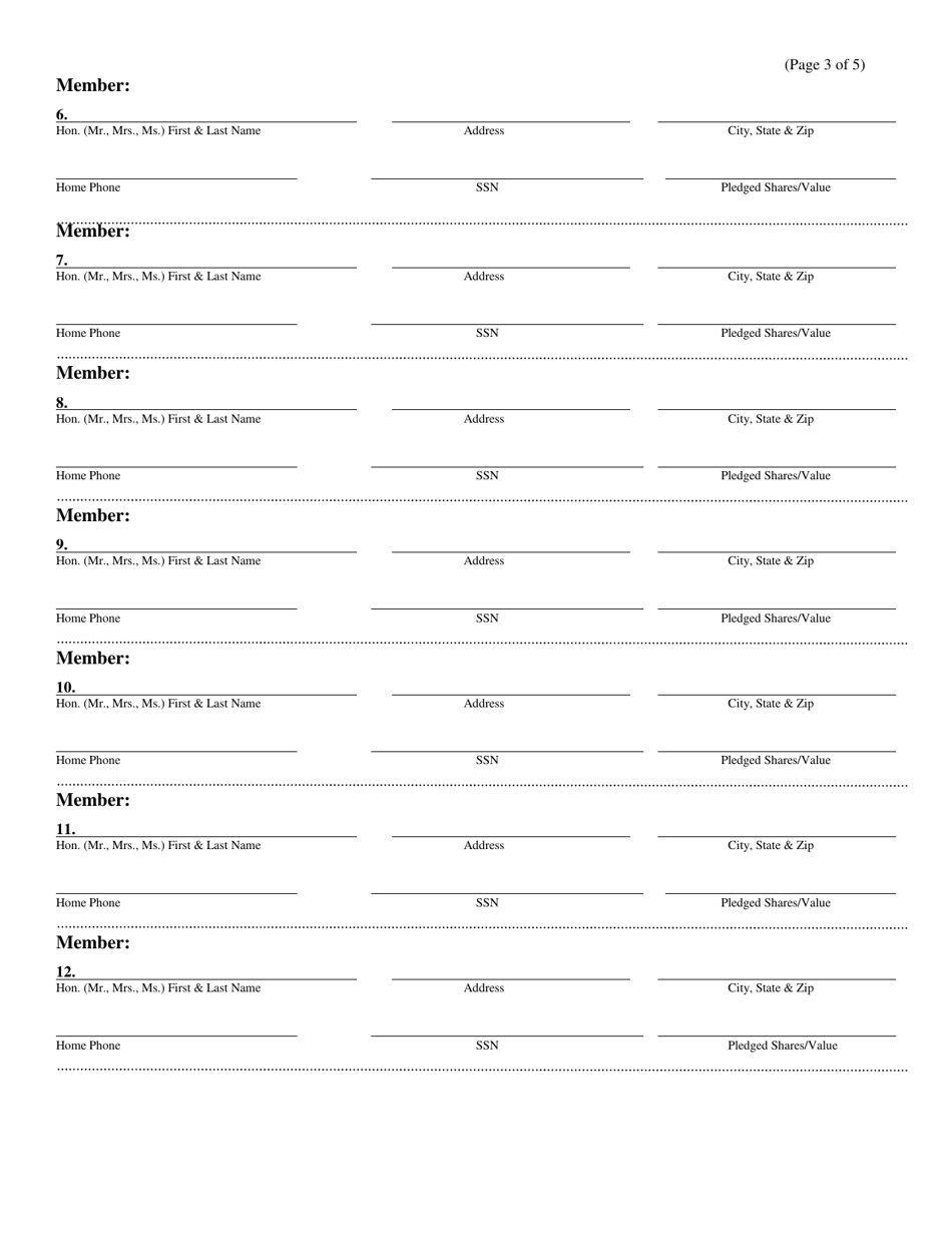 CU Form 2 Articles of Incorporation - Illinois, Page 3