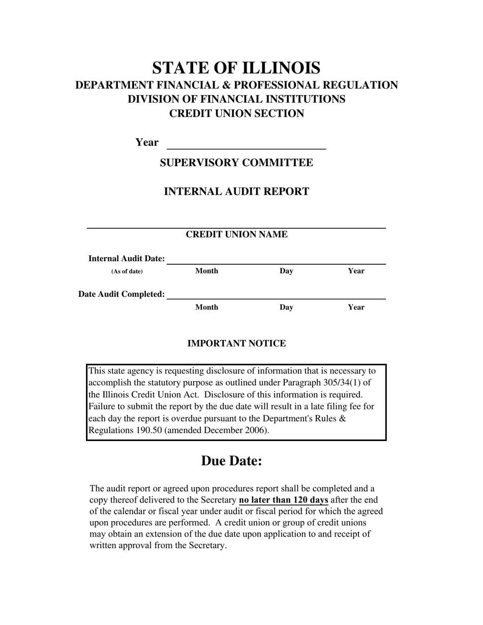 Supervisory Committee Internal Audit Report - Illinois, Page 1