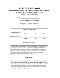 Document preview: Supervisory Committee Internal Audit Report - Illinois