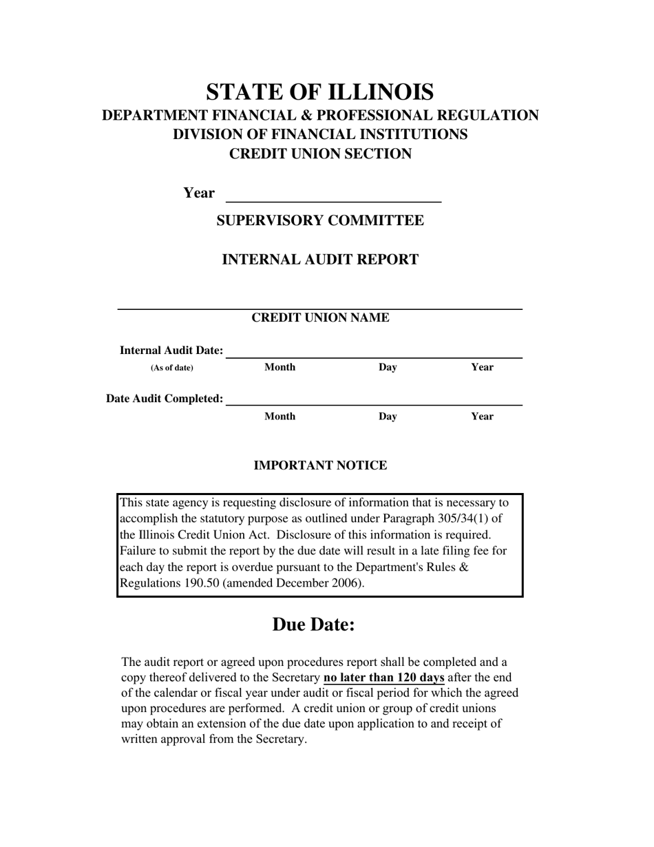 Illinois Supervisory Committee Internal Audit Report - Fill Out, Sign ...