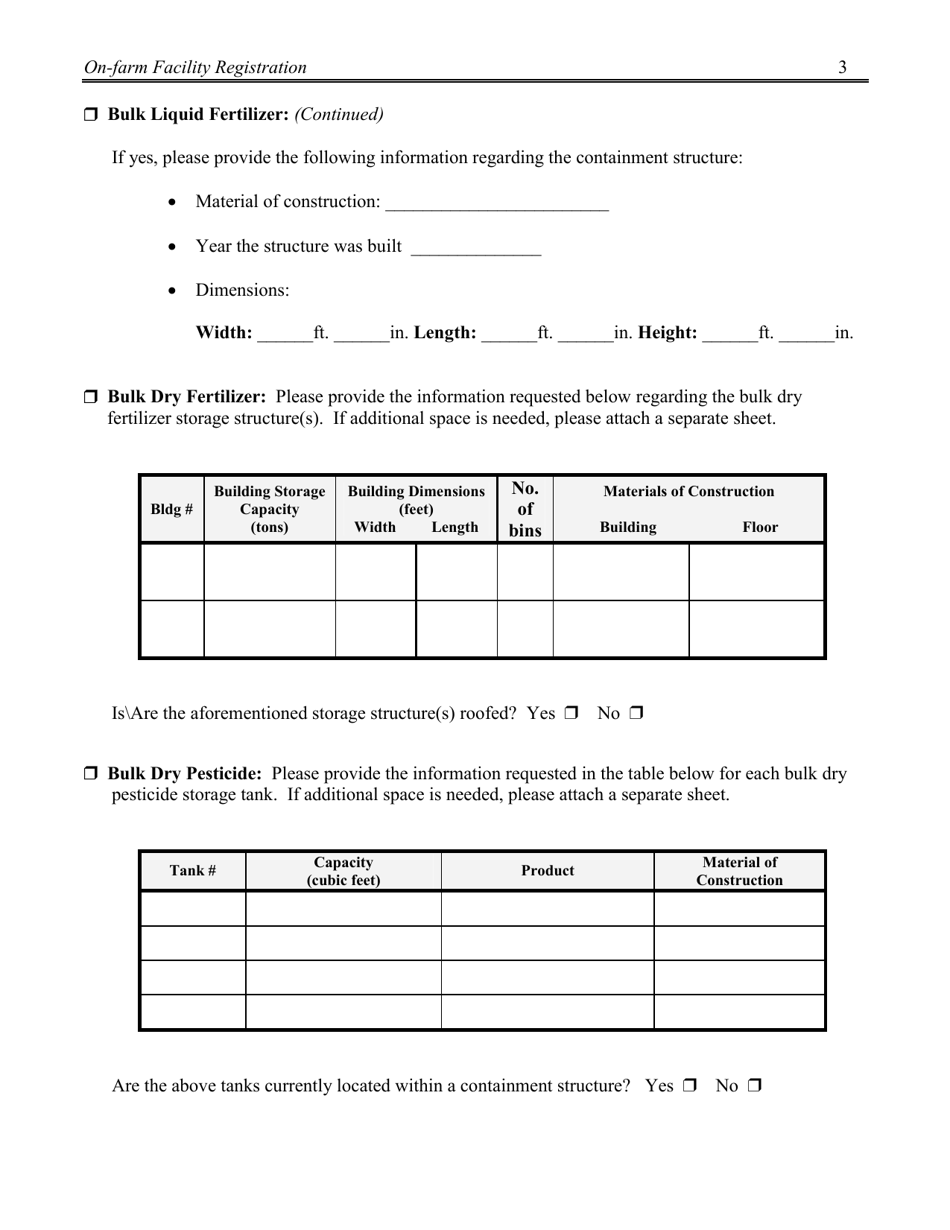 Form IL406-1656 On-Farm Storage Facility Registration Form - Illinois, Page 3