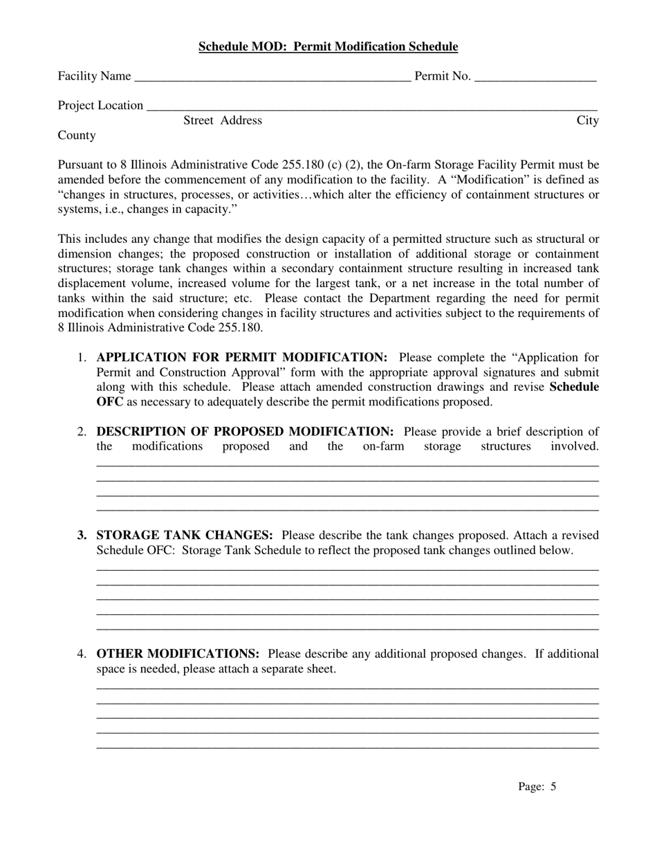 Form IL406-1674 On-Farm Storage Facility Application for Permit and Construction Approval - Illinois, Page 5