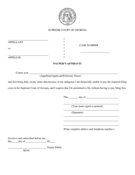 Document preview: Pauper's Affidavit - Georgia (United States)