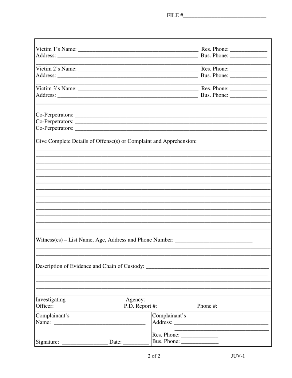 Form JUV-1 - Fill Out, Sign Online and Download Printable PDF, Georgia ...