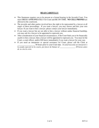 Form JUV-4 Summons and Process - Georgia (United States), Page 2