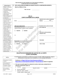 Document preview: Formulario ISC-A3907.3 Solicitud De Exencion De Cuotas De La Corte (Corte Suprema) - Illinois (Spanish)