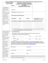 Form EXC-N4703.2 Notice of Court Date for Motion to Vacate &amp; Expunge Eligible Cannabis Convictions - Illinois