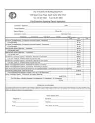 Document preview: Fire Protection Systems Permit Application - City of South Euclid, Ohio
