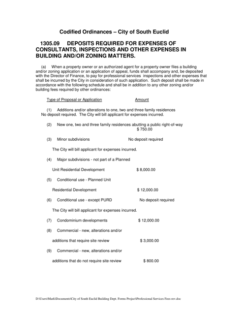 Professional Services Fees - City of South Euclid, Ohio Download Pdf