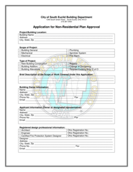 Document preview: Application for Non-residential Plan Approval - City of South Euclid, Ohio