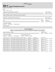 Document preview: Form RP-T Tenant Information Update - City of South Euclid, Ohio