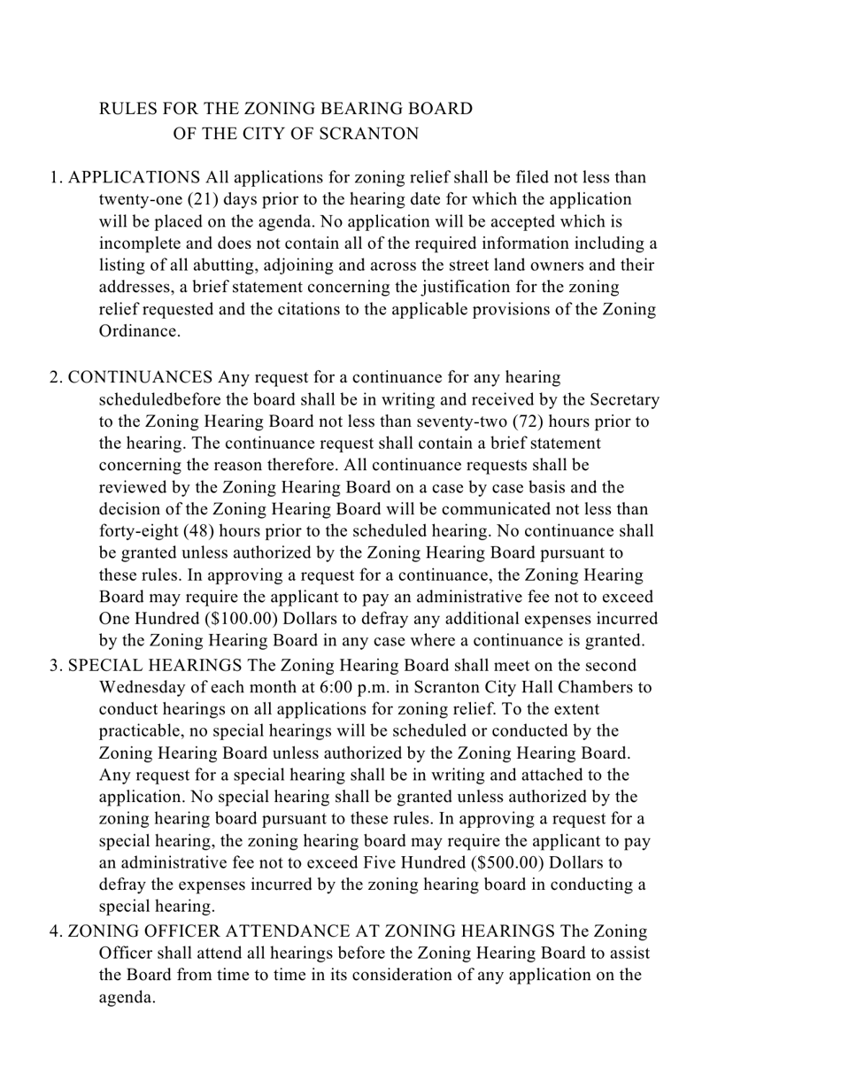 Zoning Hearing Board Application - City of Scranton, Pennsylvania, Page 3
