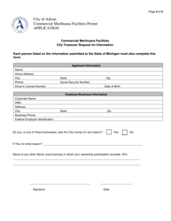 Commercial Marihuana Facilities Permit Application - City of Adrian, Michigan, Page 5