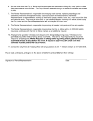 Heritage Park Tournament Rental Agreement - City of Adrian, Michigan, Page 2