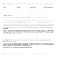 Application for Employment - Village of Glendale, Ohio, Page 3