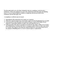 Property Owner&#039;s Application for Sewer Lateral Inspection - Borough of Emmaus, Pennsylvania, Page 2