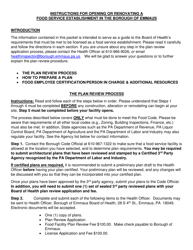 Instructions for Opening or Renovating a Food Service Establishment - Borough of Emmaus, Pennsylvania