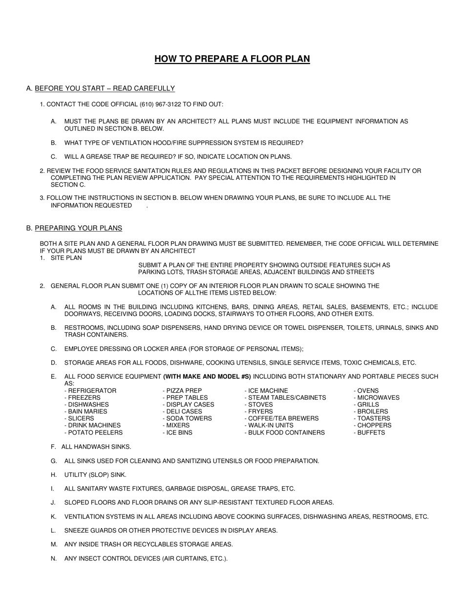 Instructions for Opening or Renovating a Food Service Establishment - Borough of Emmaus, Pennsylvania, Page 3