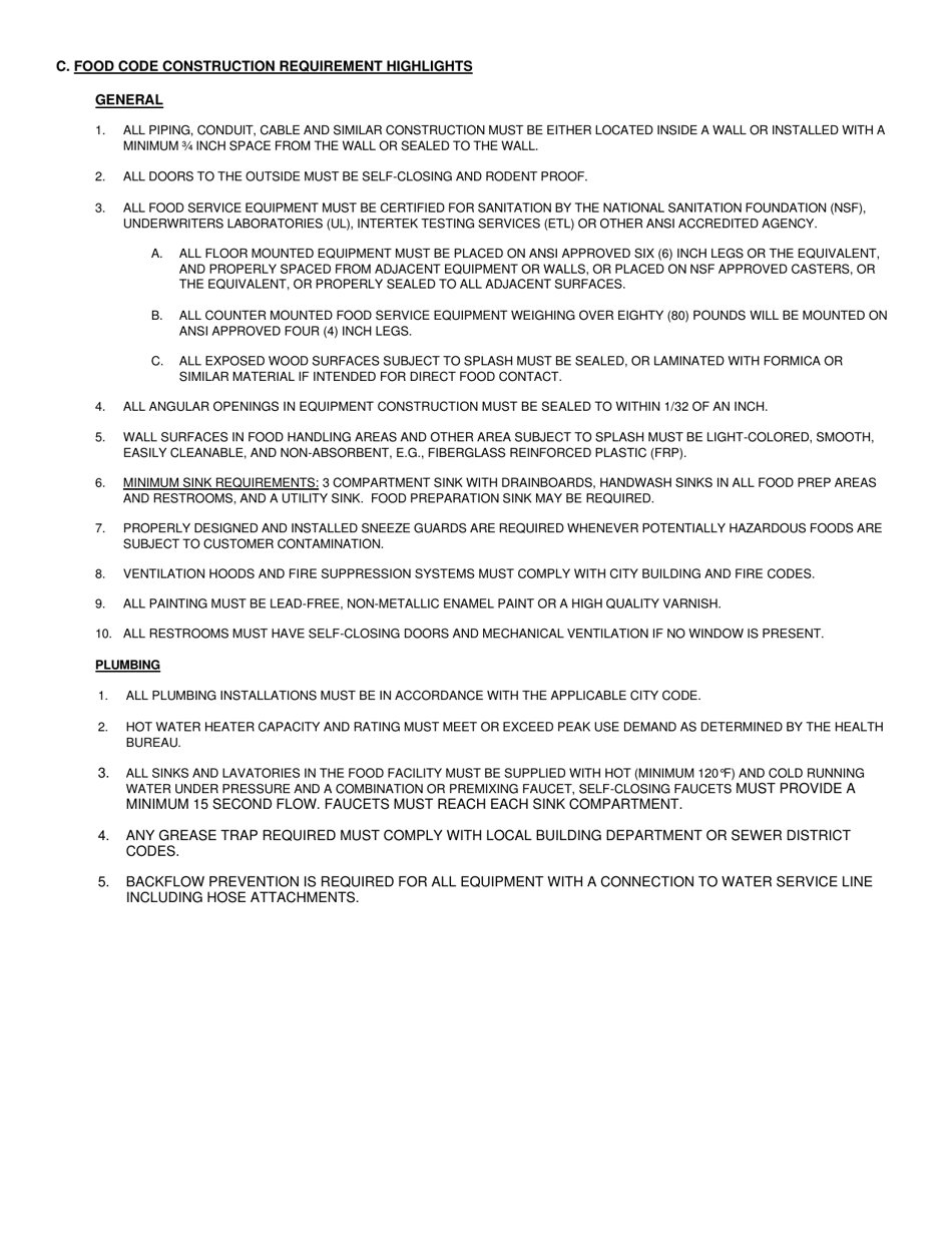 Instructions for Opening or Renovating a Food Service Establishment - Borough of Emmaus, Pennsylvania, Page 4