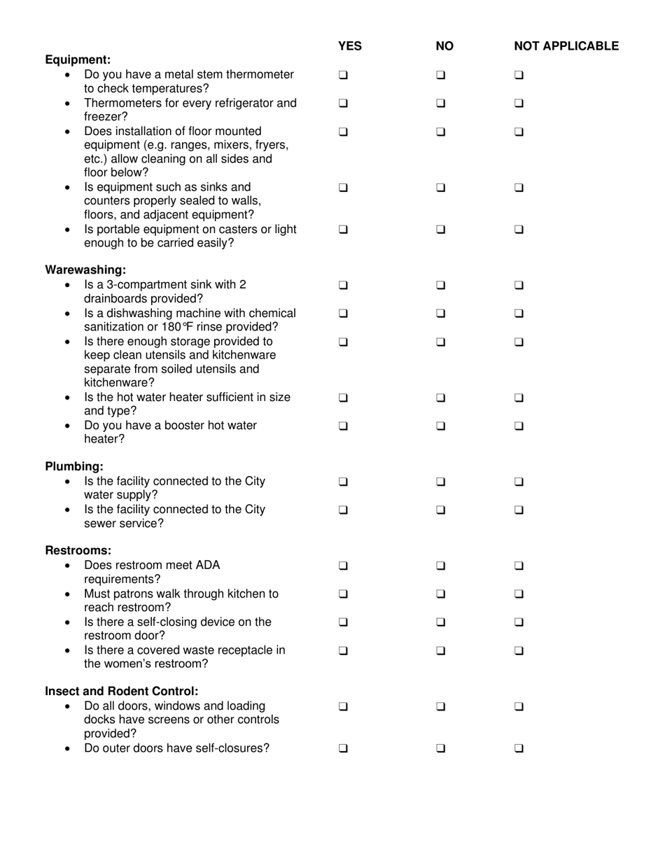Plan Review Application for Food Service Establishments - Borough of Emmaus, Pennsylvania, Page 5