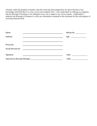 Low Income Reduced Refuse Rate Application - Borough of Emmaus, Pennsylvania, Page 7