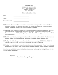 Low Income Reduced Refuse Rate Application - Borough of Emmaus, Pennsylvania, Page 9