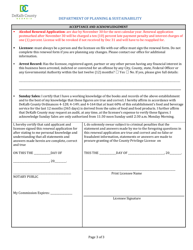 Alcohol License and Business Registration Renewal Application - DeKalb County, Georgia (United States), Page 5