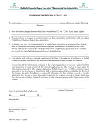 Alcohol License and Business Registration Renewal Application - DeKalb County, Georgia (United States), Page 6