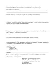 Application for Approval as Indigent Criminal Defense Counsel - Butler County, Ohio, Page 2