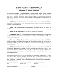 Application for Approval as Indigent Criminal Defense Counsel - Butler County, Ohio, Page 4