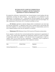 Application for Approval as Indigent Criminal Defense Counsel - Butler County, Ohio, Page 6