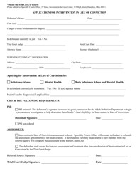 Document preview: Application for Intervention in Lieu of Conviction - Butler County, Ohio