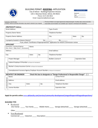Document preview: Building Permit Application - Roofing - City of Adrian, Michigan