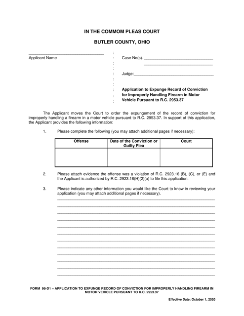 Form 96-D1  Printable Pdf