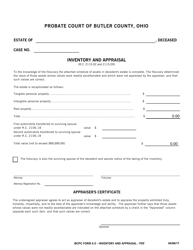 BCPC Form 6.0 Inventory and Appraisal - Butler County, Ohio