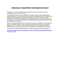 Document preview: Webcheck Fingerprint Information Sheet - Butler County, Ohio