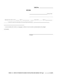 Form 17.3 Notice to Prospective Ward of Application and Hearing - Butler County, Ohio, Page 2