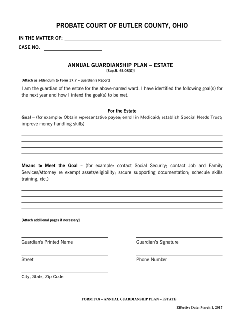 Form 27.8  Printable Pdf