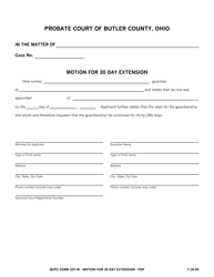 Document preview: BCPC Form 507-M Motion for 30 Day Extension - Butler County, Ohio