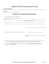 Document preview: BCPC Form 516 Affidavit of Supervisor/Administrator - Butler County, Ohio