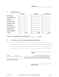 BCPC Form 523 Affidavit of Income and Expenses - Butler County, Ohio, Page 2