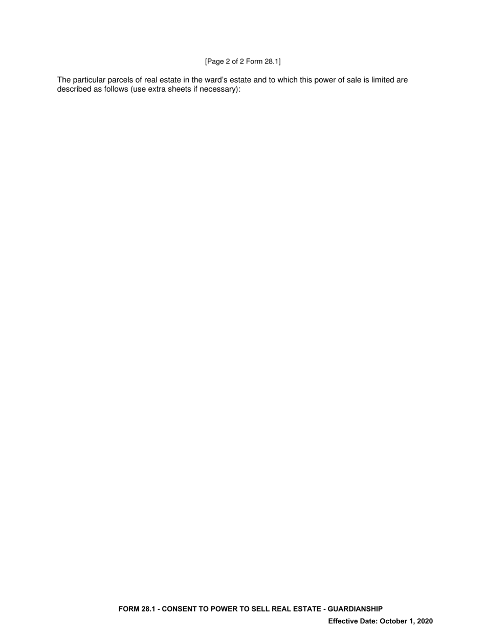Form 28.1 Consent to Power to Sell Real Estate - Guardianship - Butler County, Ohio, Page 2