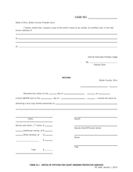 BCPC Form 23.1 Notice of Petition for Court Ordered Protective Services - Butler County, Ohio, Page 2