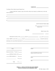 Form 23.3 Notice of Petition for Court Ordered Protective Services on an Emergency Basis - Butler County, Ohio, Page 2