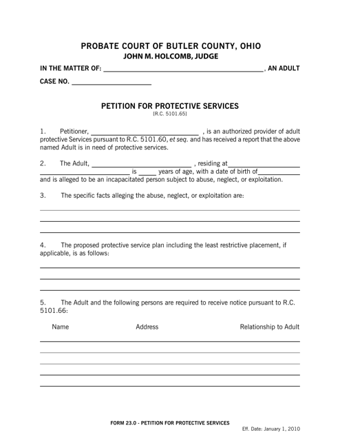Form 23.0  Printable Pdf
