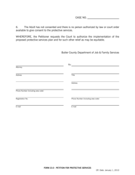 Form 23.0 Petition for Protective Services - Butler County, Ohio, Page 2