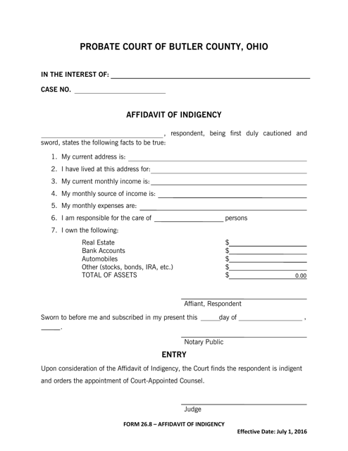 Form 26.8  Printable Pdf