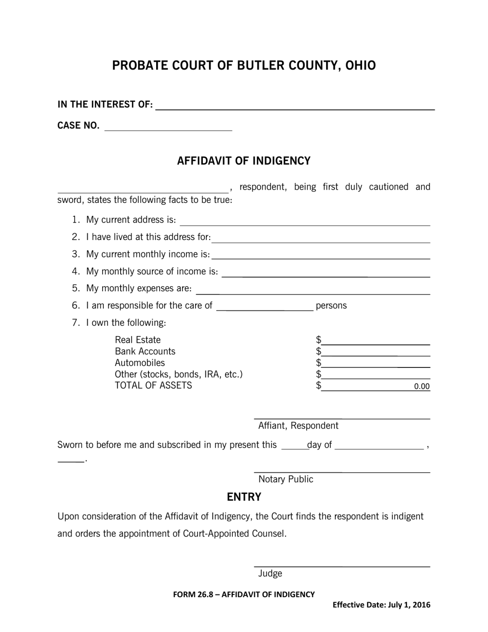 Massachusetts Affidavit Of Indigency Form Fill Out An 2780